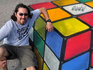 Posing with Rubik's Cube 3D