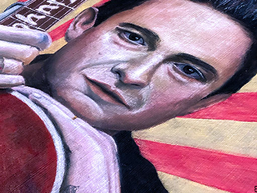 Johnny Cash pavement chalk art side view
