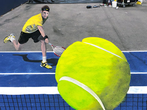 Miami Open tennis 3D pavement art