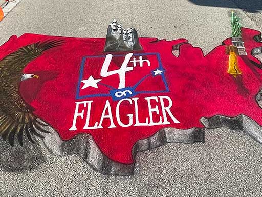 3D chalk art for 4th of July