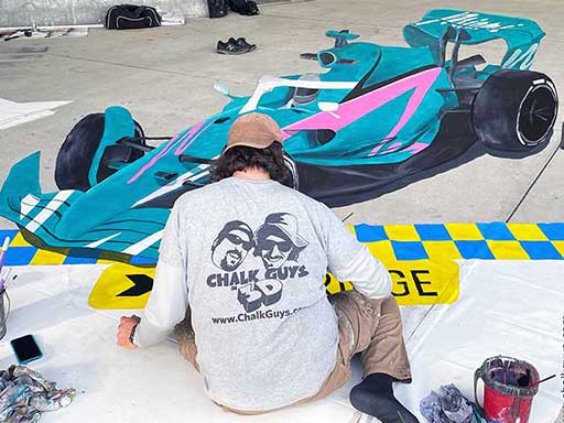 Working on 3D F1 Miami Grand Prix Car painted on canvas